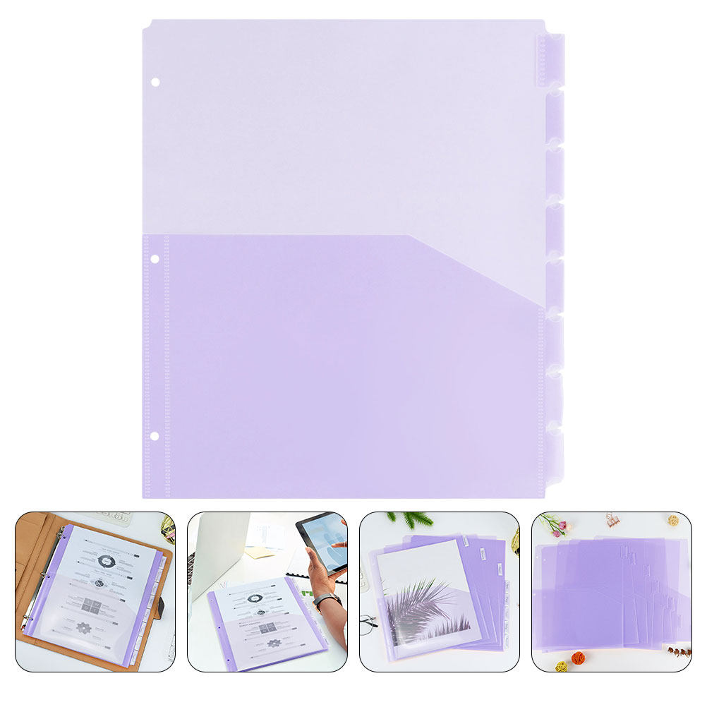 Tab Divider A4 - 2Sets Binder Pockets Dividers PP Material