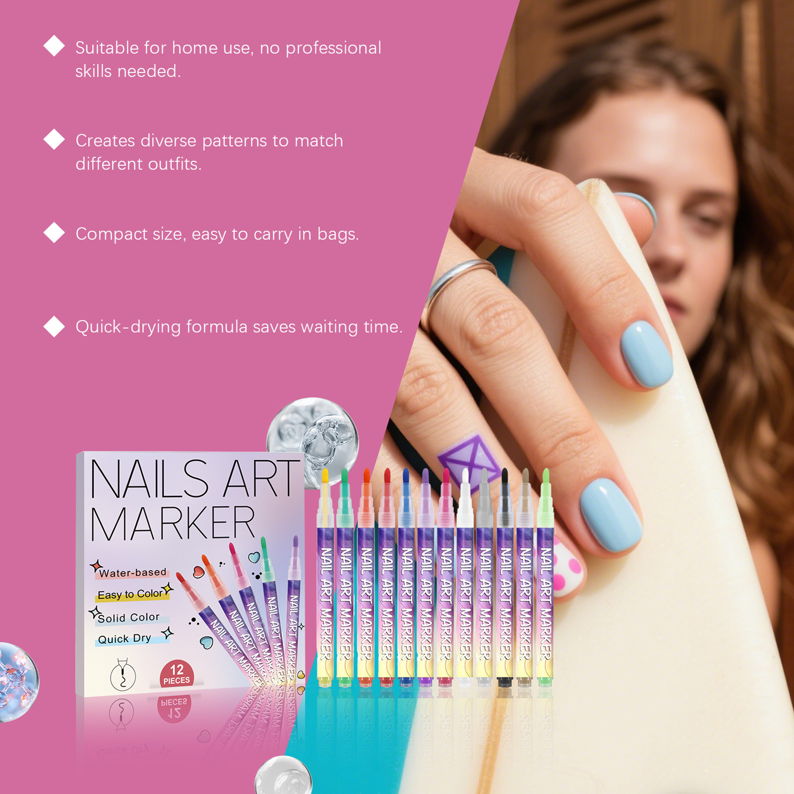 12Pcs Nail Art Pens With Fine  - Correction Pen Fine recensione e prezzo