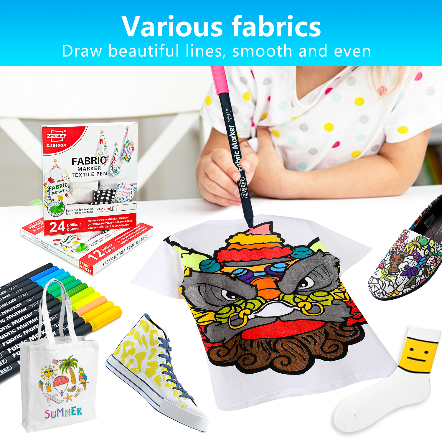 12/24 Color Fabric Markers-Fin - Correction Pen Fine recensione e prezzo