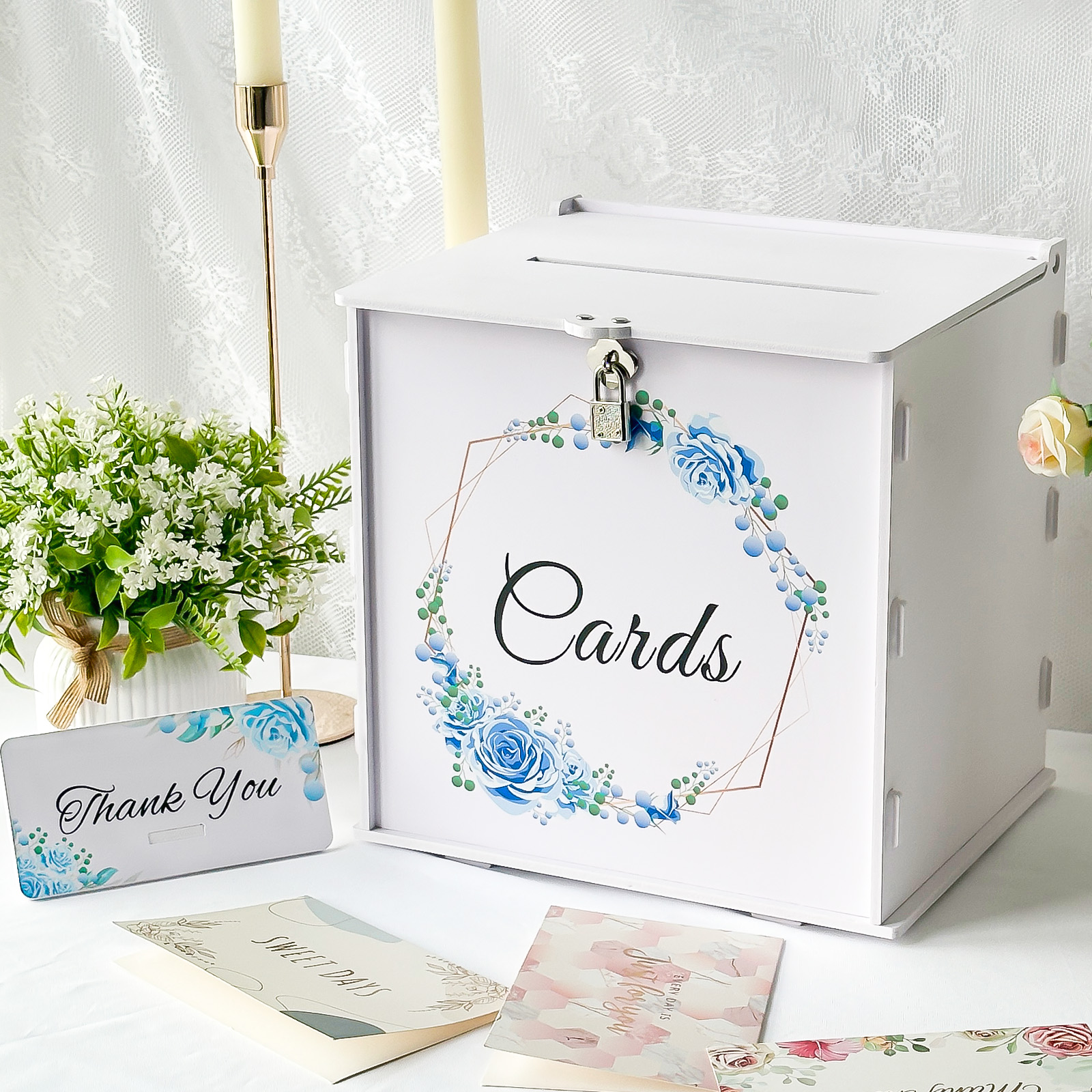 White Wedding Card Box with Lo - Card Index Box recensione e prezzo