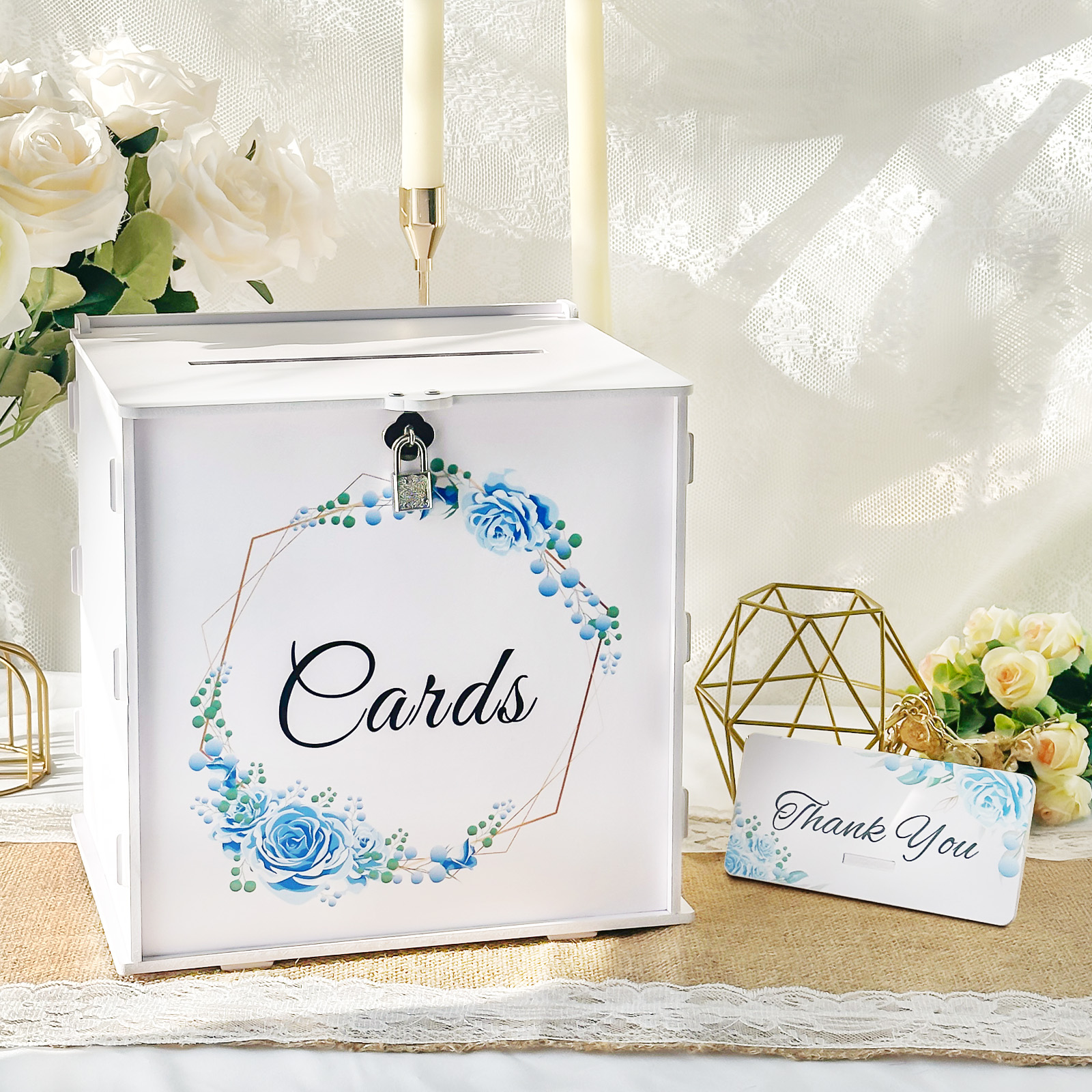 White Wedding Card Box with Lo - Card Index Box recensione e prezzo