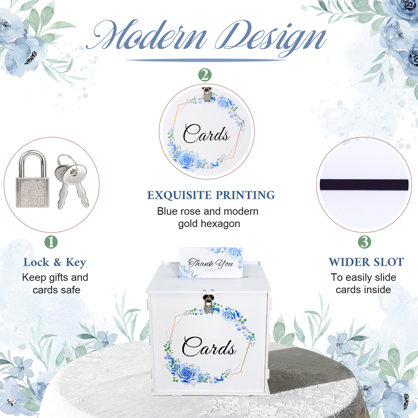 White Wedding Card Box with Lo - Card Index Box recensione e prezzo