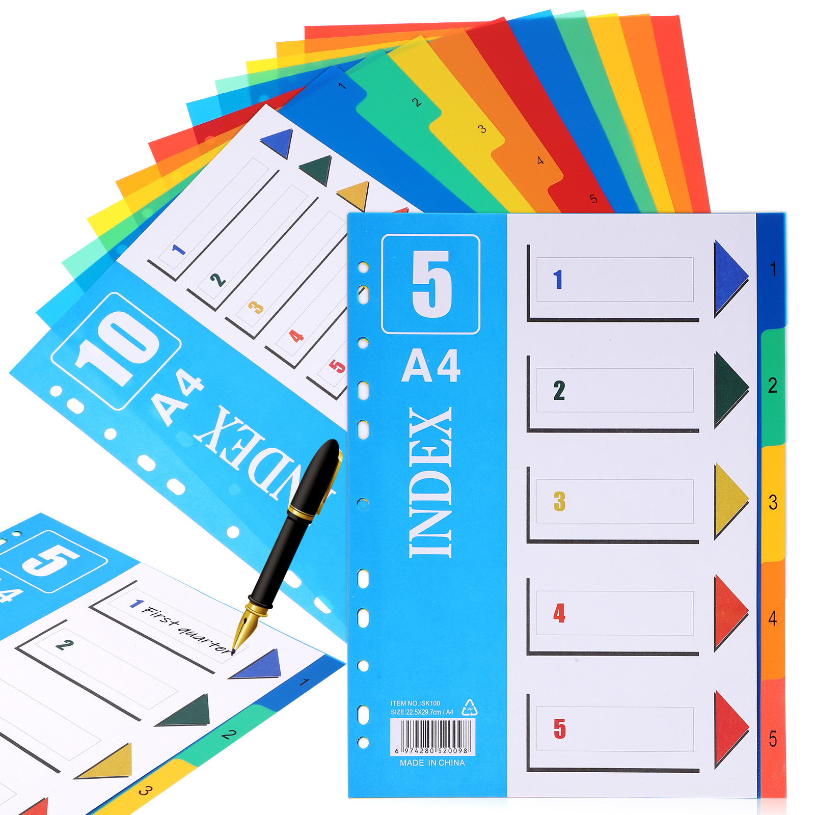 2Pcs A4 Plastic Binder Divider - Tab Divider A4 recensione e prezzo
