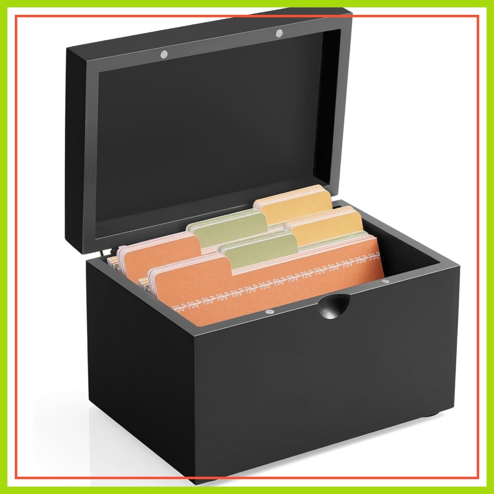 Wooden 3x5 Index Card Holder w - Card Index Box recensione e prezzo
