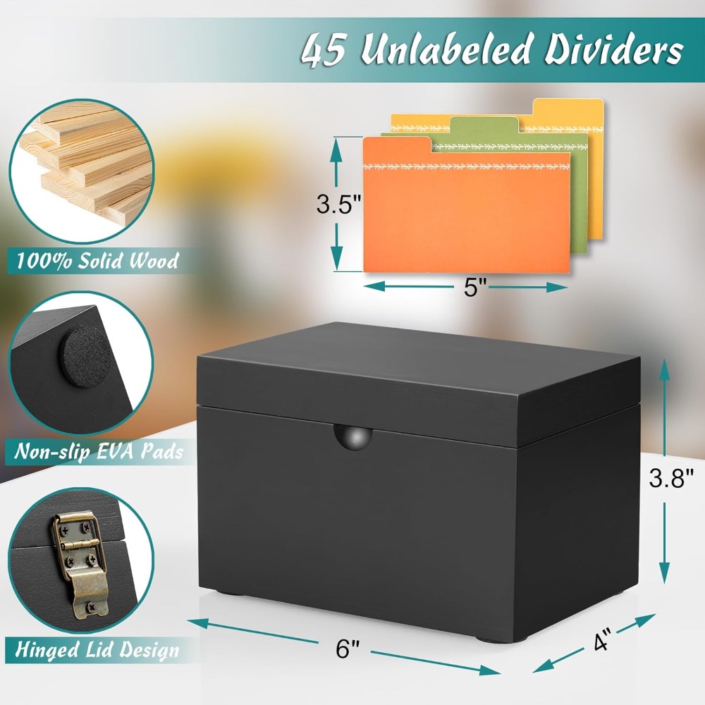 Wooden 3x5 Index Card Holder w - Card Index Box recensione e prezzo