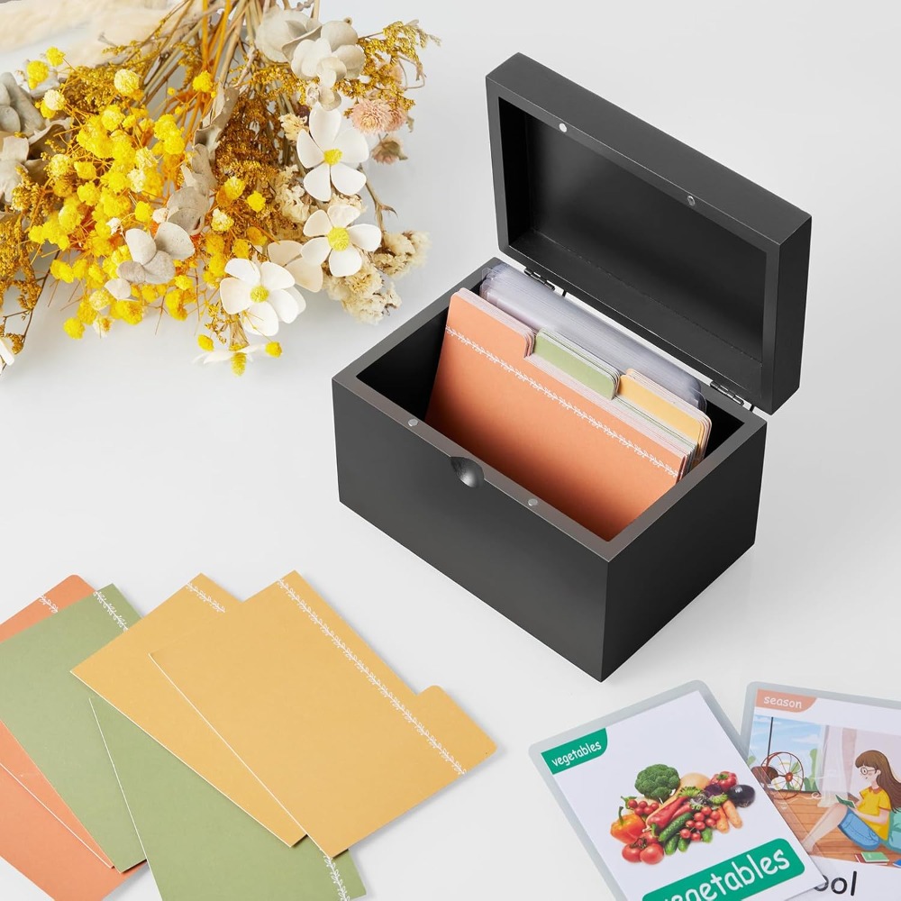 Wooden 3x5 Index Card Holder w - Card Index Box recensione e prezzo