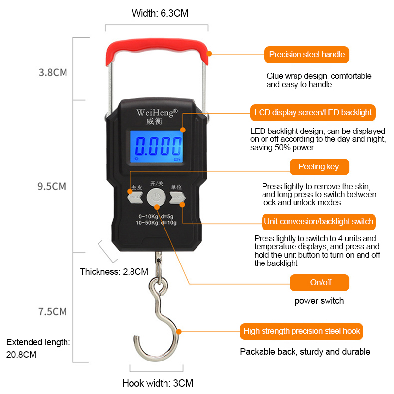 Portable Hanging Hook Scale 50 - Tape Dispenser Weighted recensione e prezzo