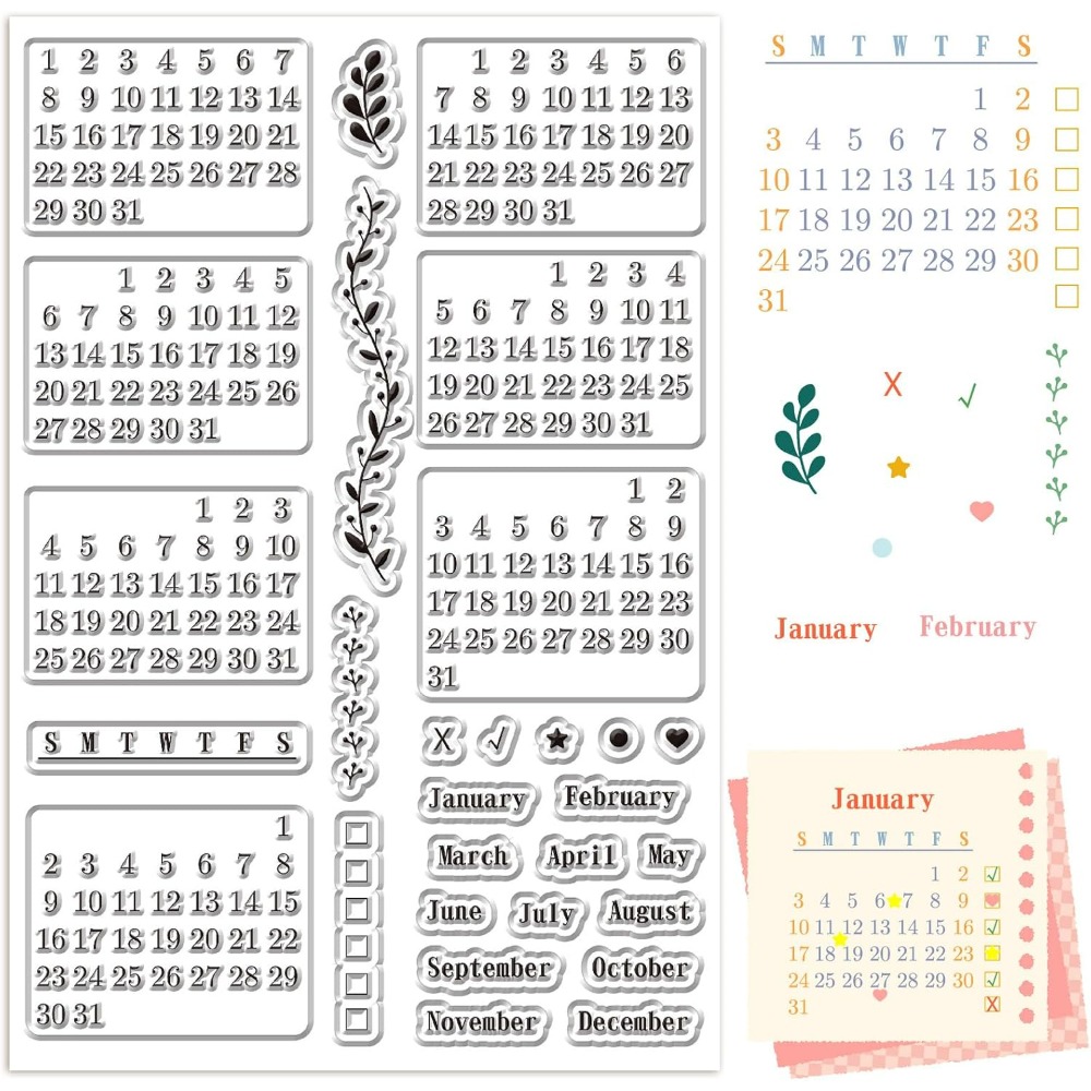 Calendar Clear Stamps Sheets R - Rubber Date Stamp recensione e prezzo
