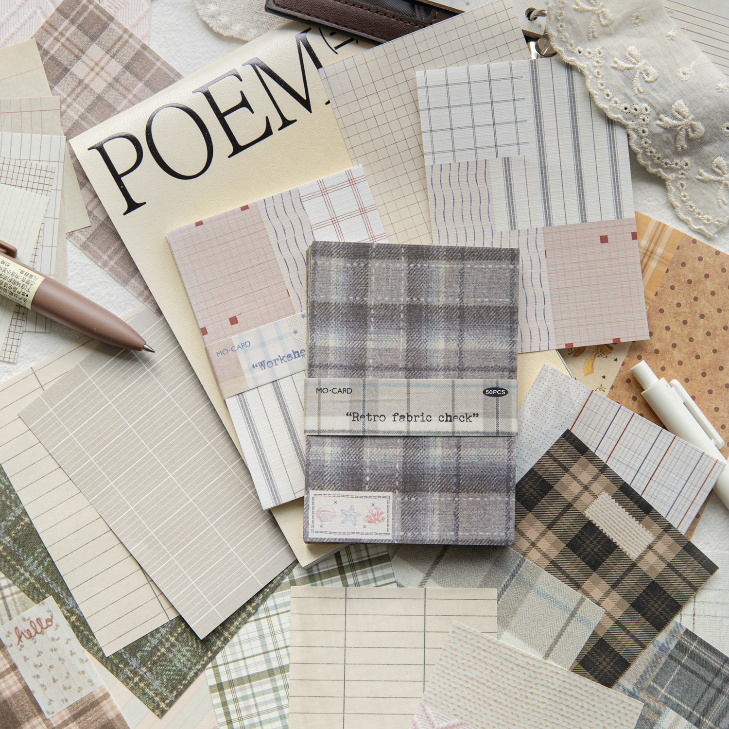 50pcs creative plaid Decor Scr - Ink Blotter Paper recensione e prezzo