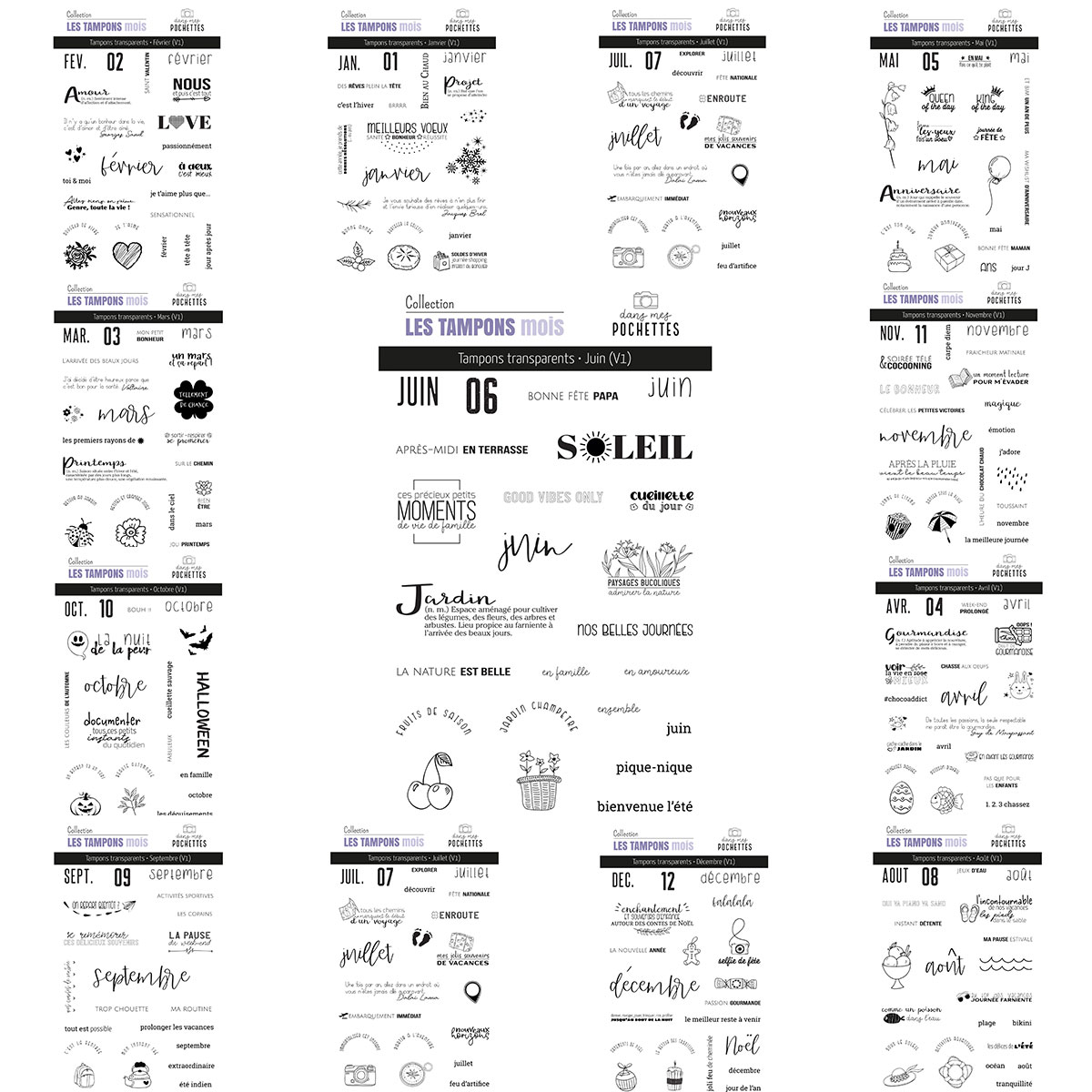 French Month Themed Clear Stam - Rubber Date Stamp recensione e prezzo