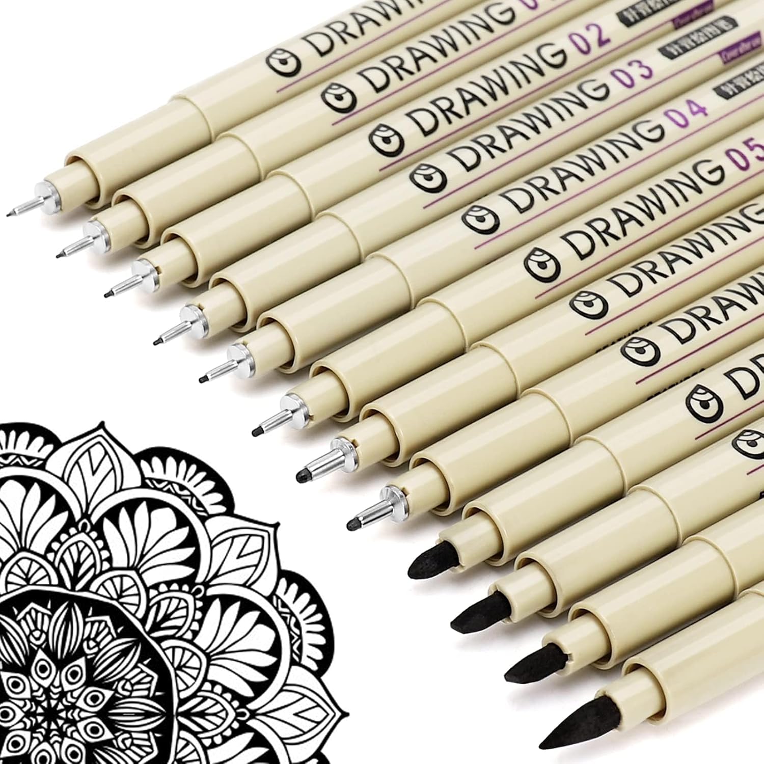 12 Black Fine Line Drawing Pen - Archive Box Set recensione e prezzo