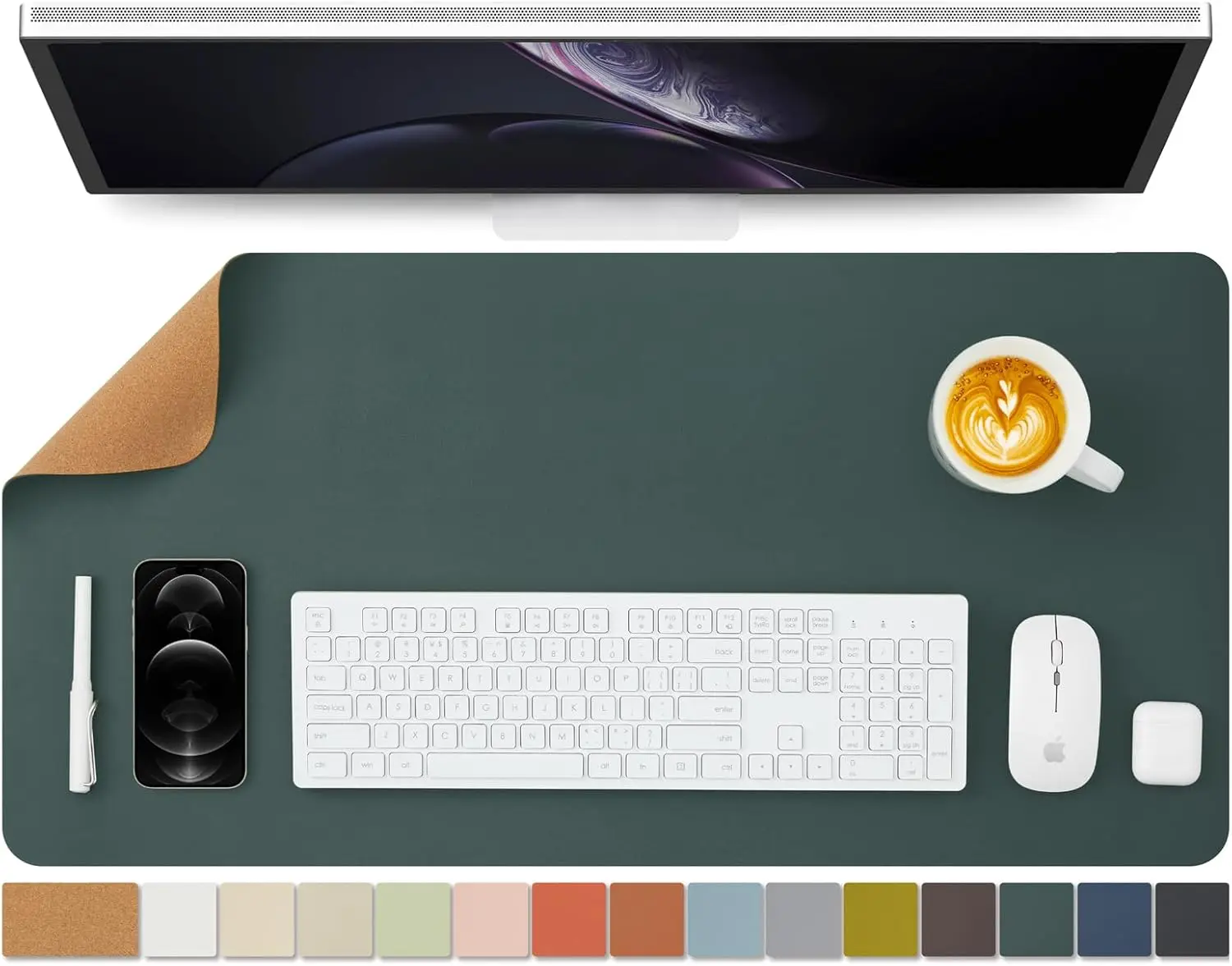 Cork Desk Mat Dual-Sided Desk  - Leather Desk Pad recensione e prezzo