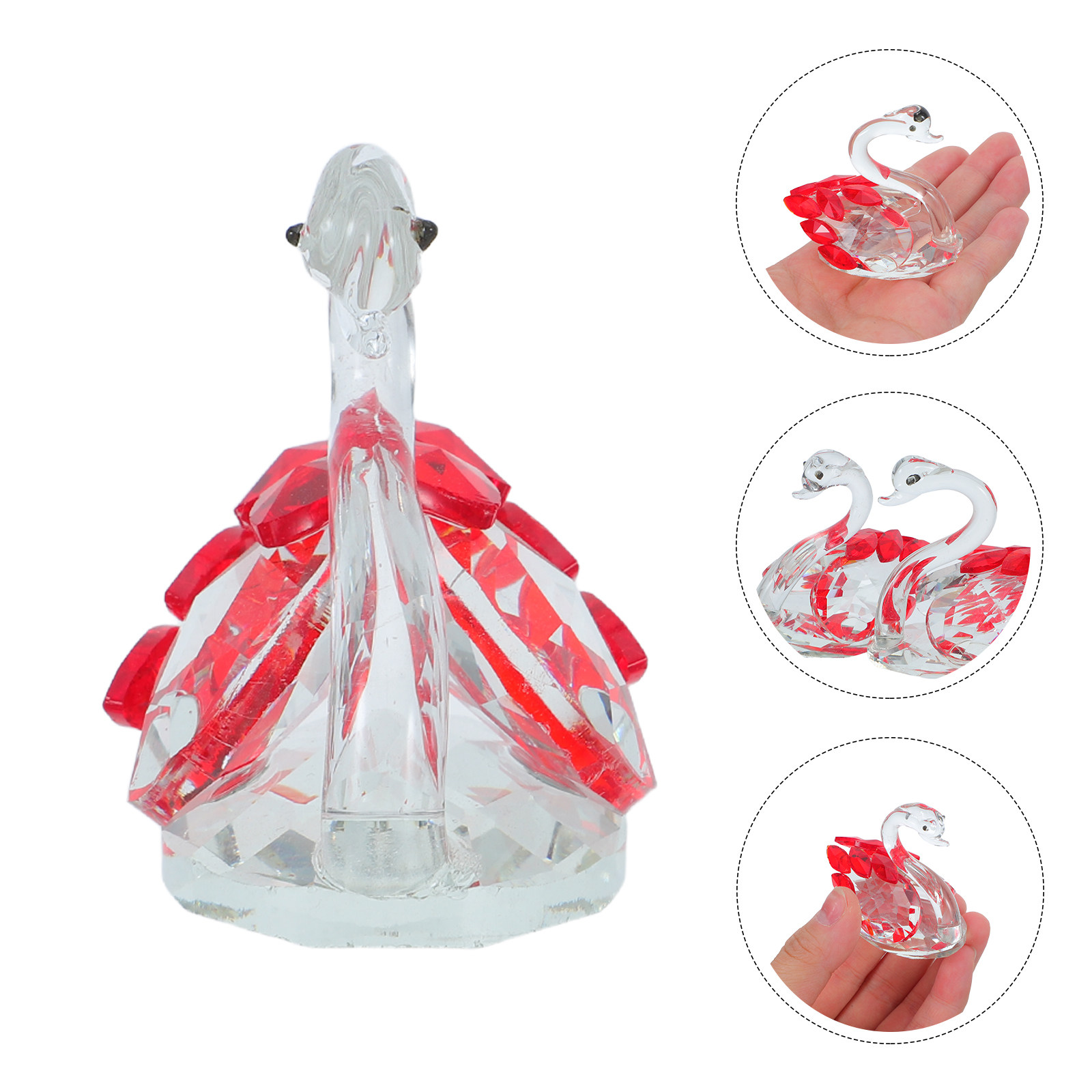 2Pcs Crystal Swan Decor Lover  - Paper Weight Crystal recensione e prezzo