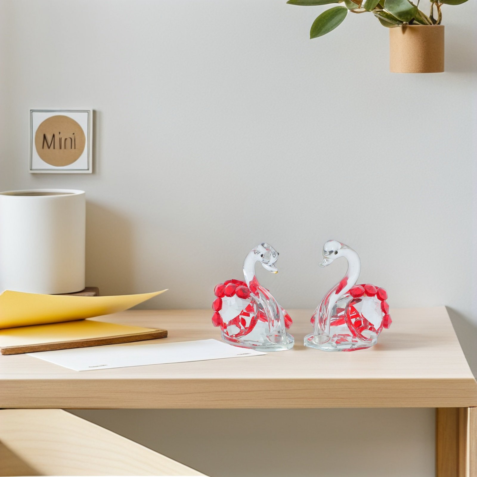2Pcs Crystal Swan Decor Lover  - Paper Weight Crystal recensione e prezzo
