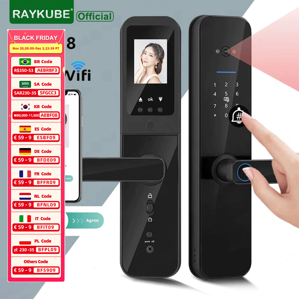 RAYKUBE F008 Tuya Wifi peephol - Letter Opener Brass recensione e prezzo