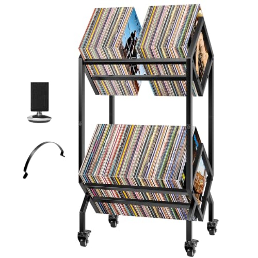Vinyl Record Storage Rack, 2 T - Magazine Holder Rack recensione e prezzo