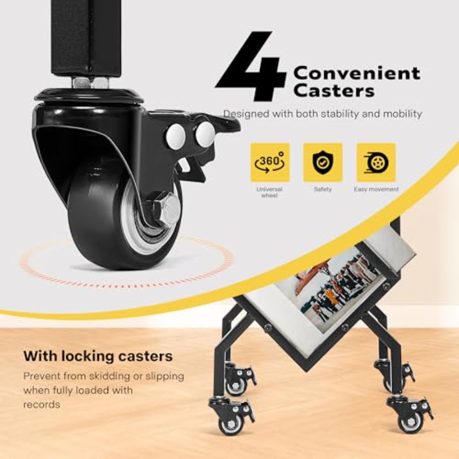 Vinyl Record Storage Rack, 2 T - Magazine Holder Rack recensione e prezzo