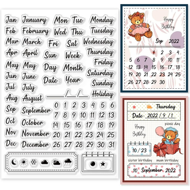 1PC 8.3x5.8in Calendar Clear S - Rubber Date Stamp recensione e prezzo