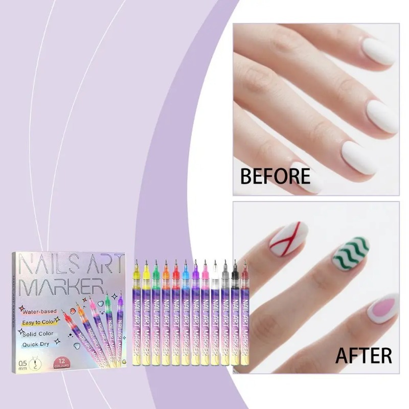 12Pcs/Set Multicolor Nail Art  - Correction Pen Fine recensione e prezzo