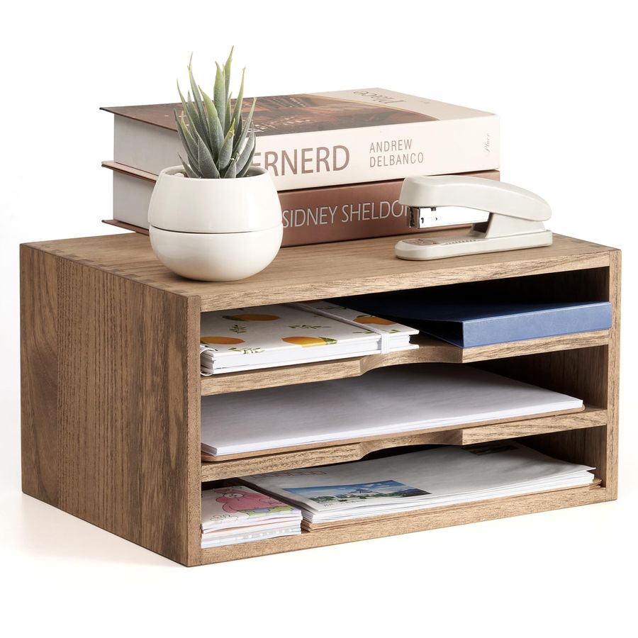 Wooden Desktop Organizer Paper - Magazine Holder Rack recensione e prezzo