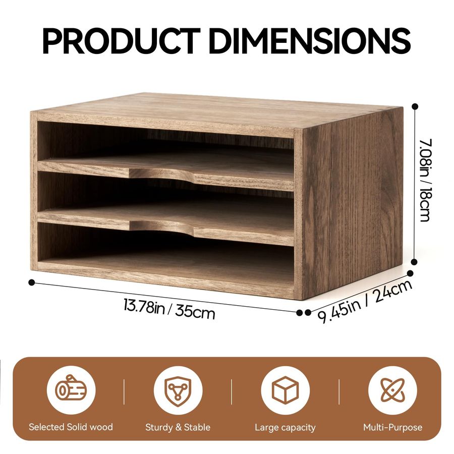Wooden Desktop Organizer Paper - Magazine Holder Rack recensione e prezzo