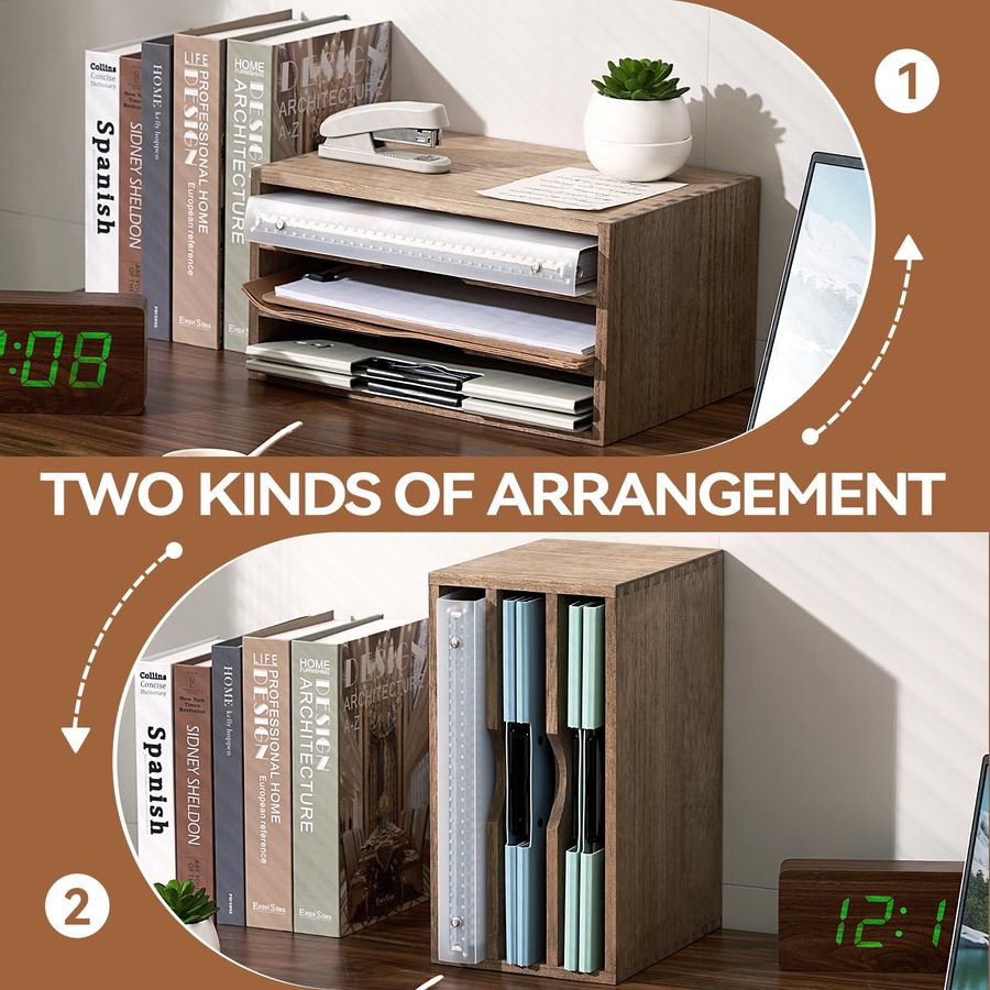 Wooden Desktop Organizer Paper - Magazine Holder Rack recensione e prezzo
