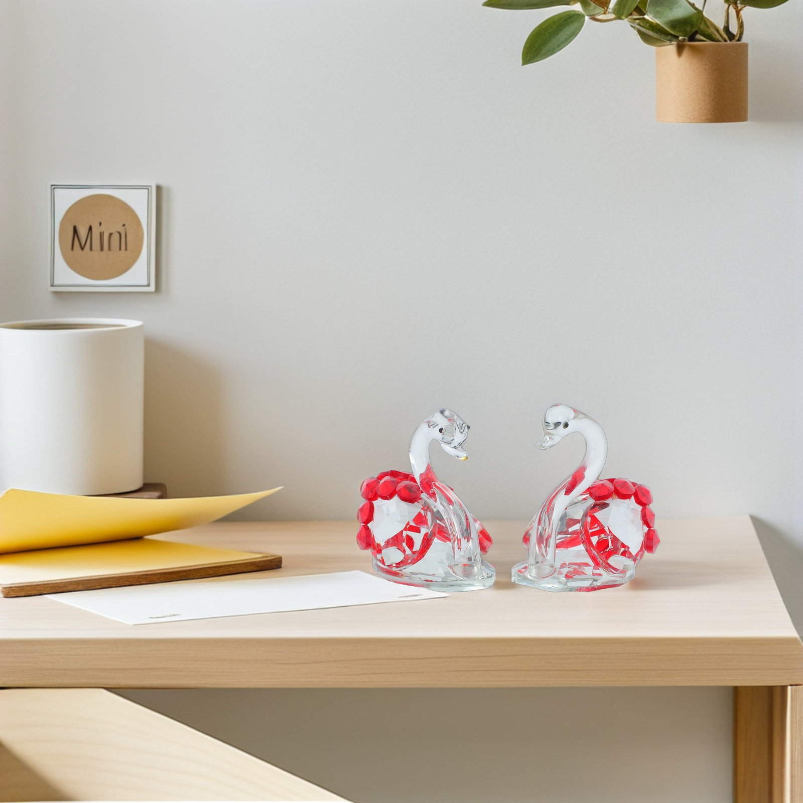 2Pcs Crystal Couple Swan Statu - Paper Weight Crystal recensione e prezzo