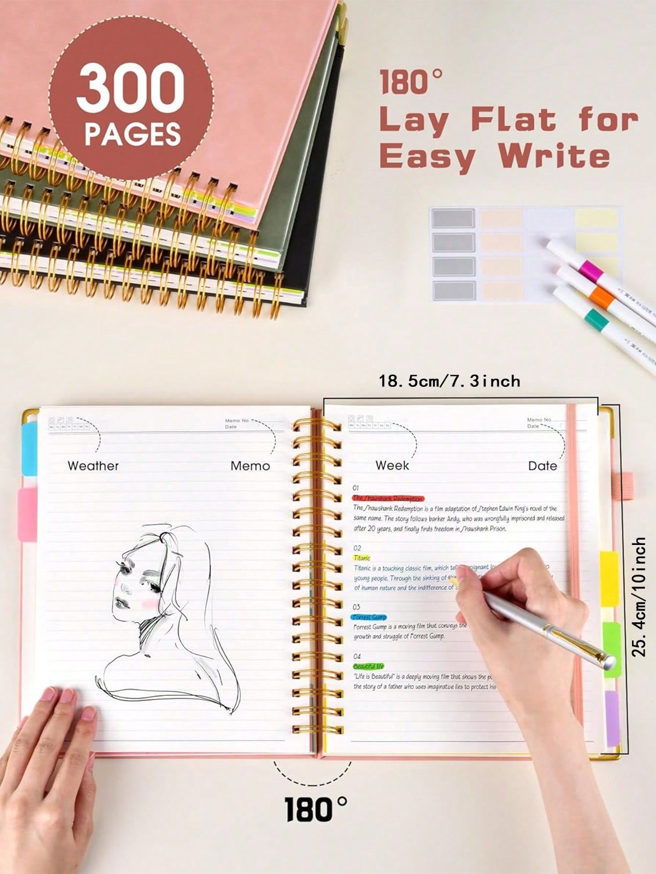 1PC Hardcover Spiral Notebook  - Tab Divider A4 recensione e prezzo