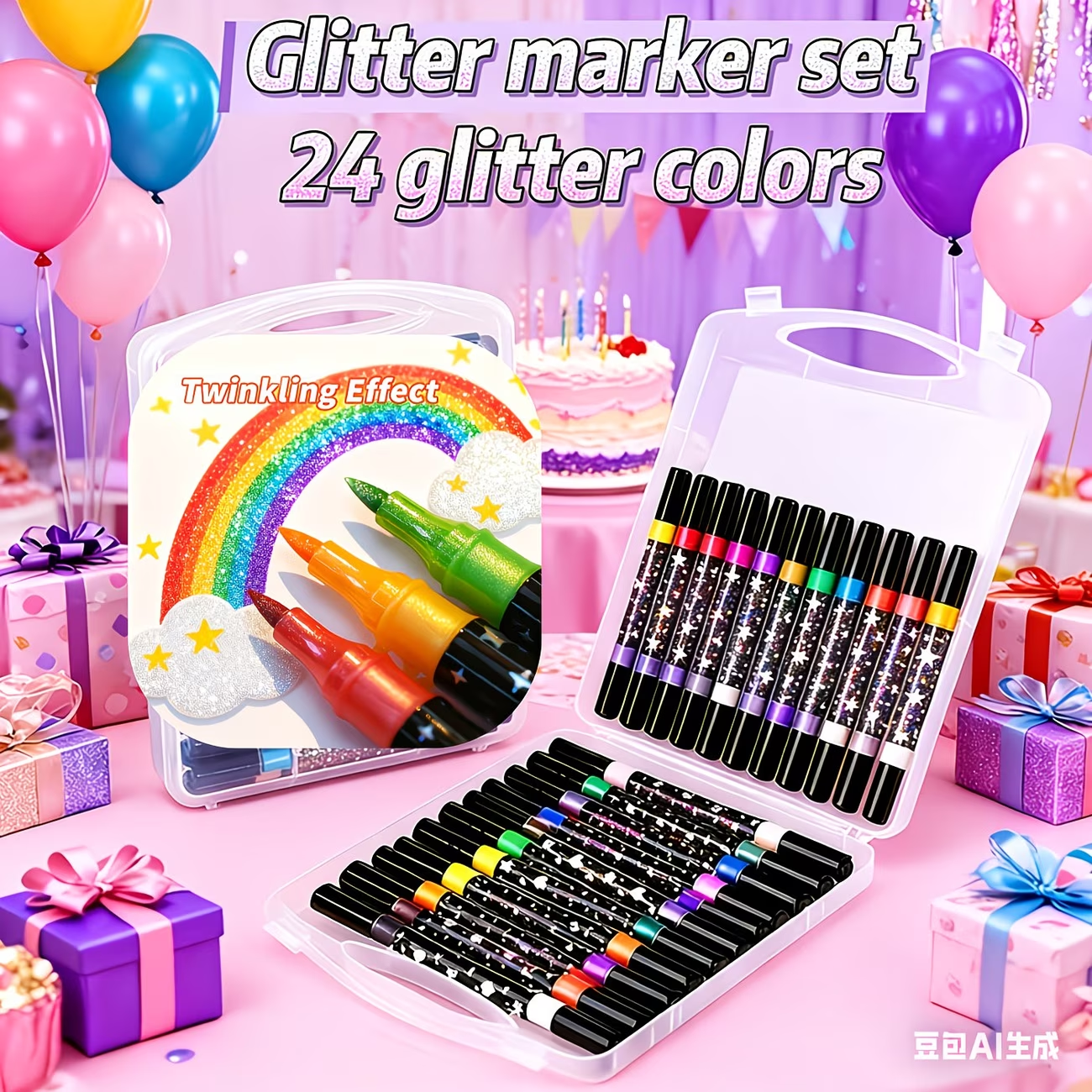 24 Colors Double Head Glitter  - Correction Pen Fine recensione e prezzo