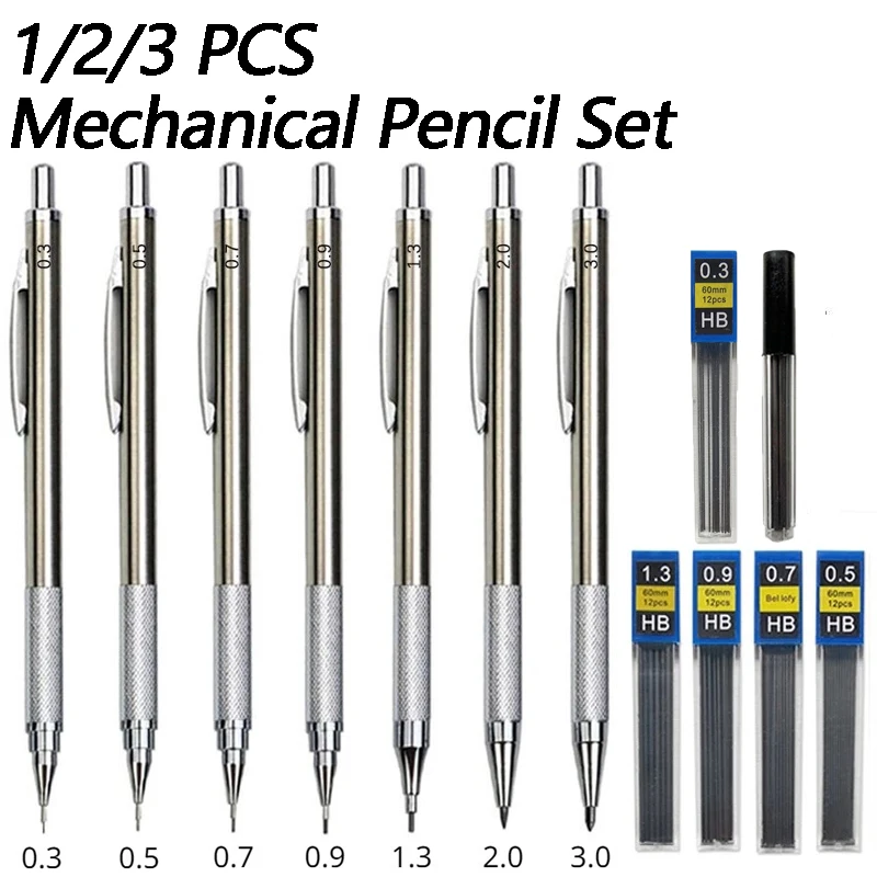 1/2/3 PCS Metal Drawing Pencil - Mechanical Pencil 0.3 recensione e prezzo