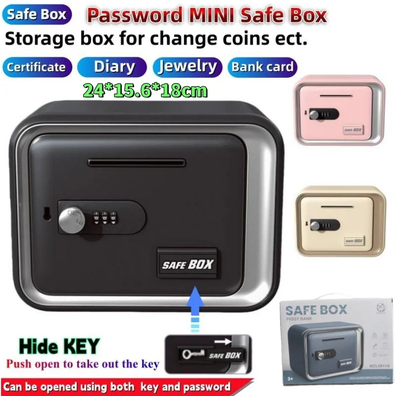 24x18x15cm Safe Box with Key L - Card Index Box recensione e prezzo