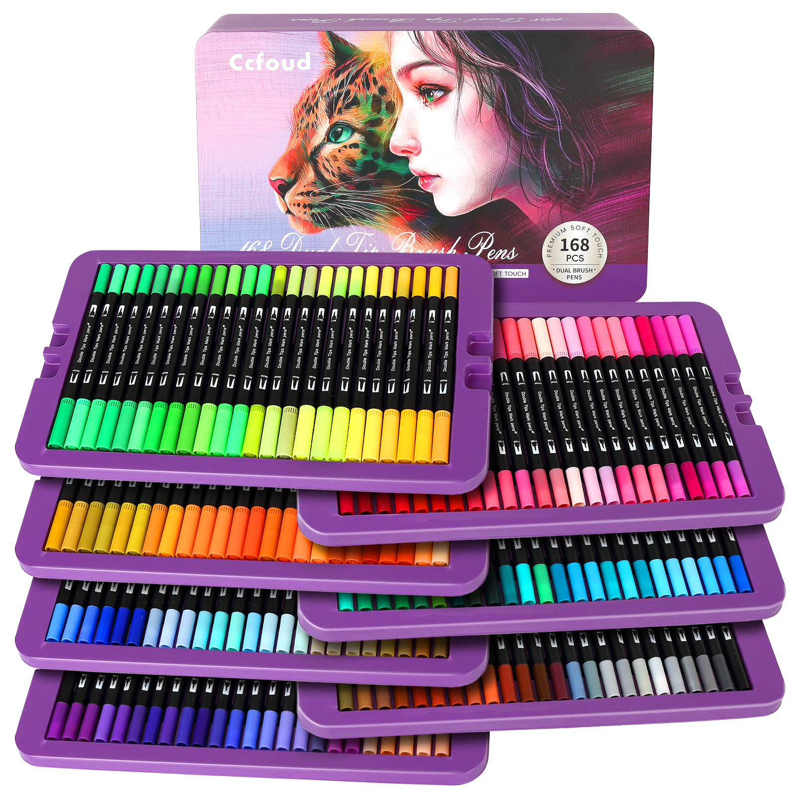 Dual Brush Marker Pens, 168 Co - Correction Pen Fine recensione e prezzo